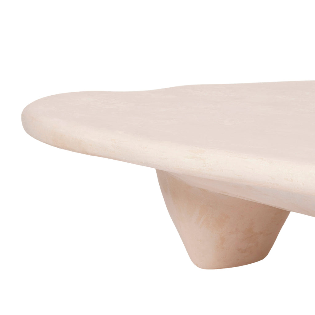 Athen 57" Nude Faux Stone Coffee Table