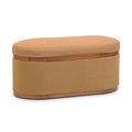 Olivier 41" Boucle Oval Storage Ottoman — Peach null