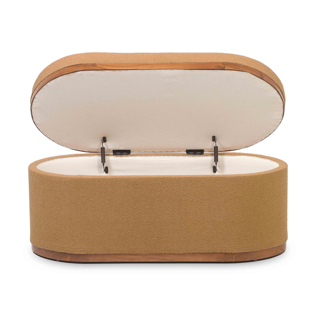Olivier 41" Boucle Oval Storage Ottoman