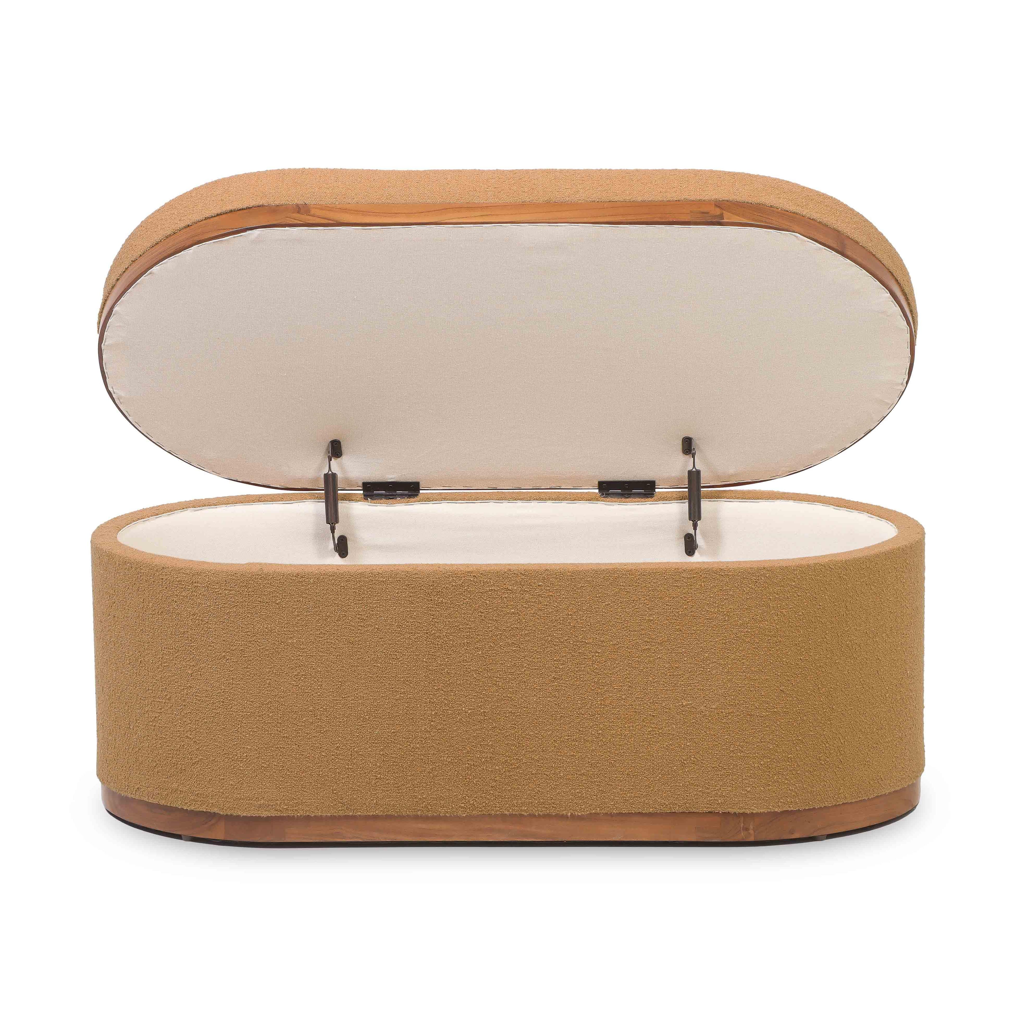 Olivier 41" Boucle Oval Storage Ottoman