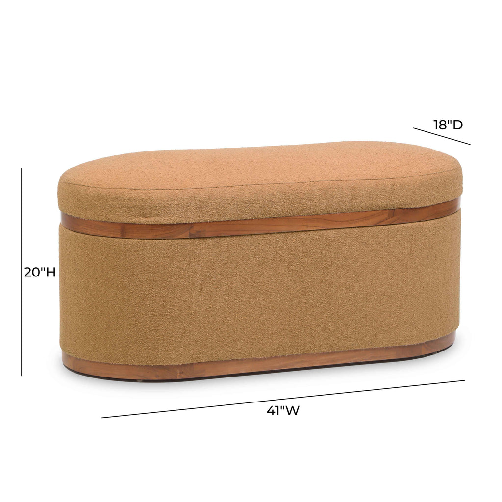 Olivier 41" Boucle Oval Storage Ottoman