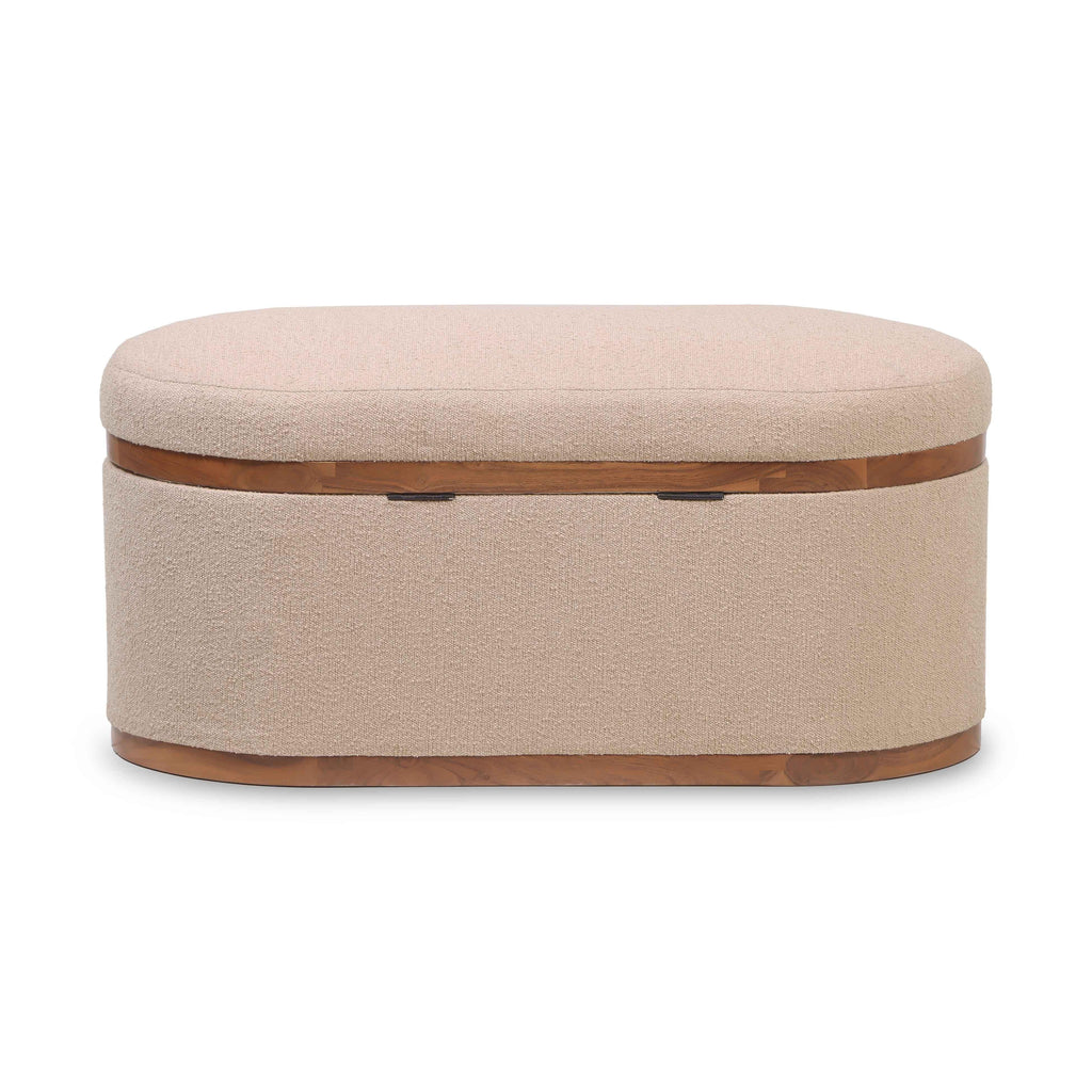 Olivier 41" Boucle Oval Storage Ottoman