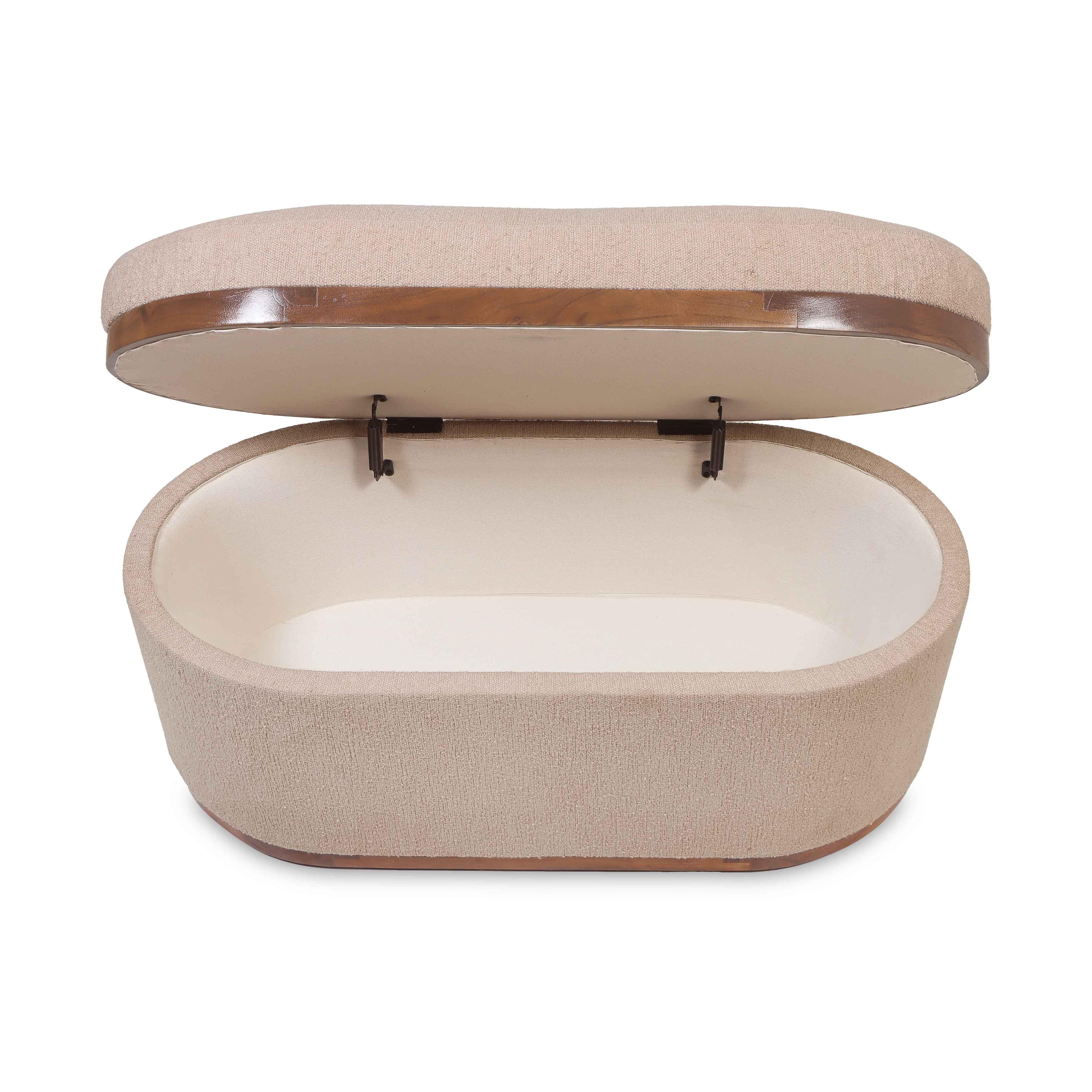 Olivier 41" Boucle Oval Storage Ottoman