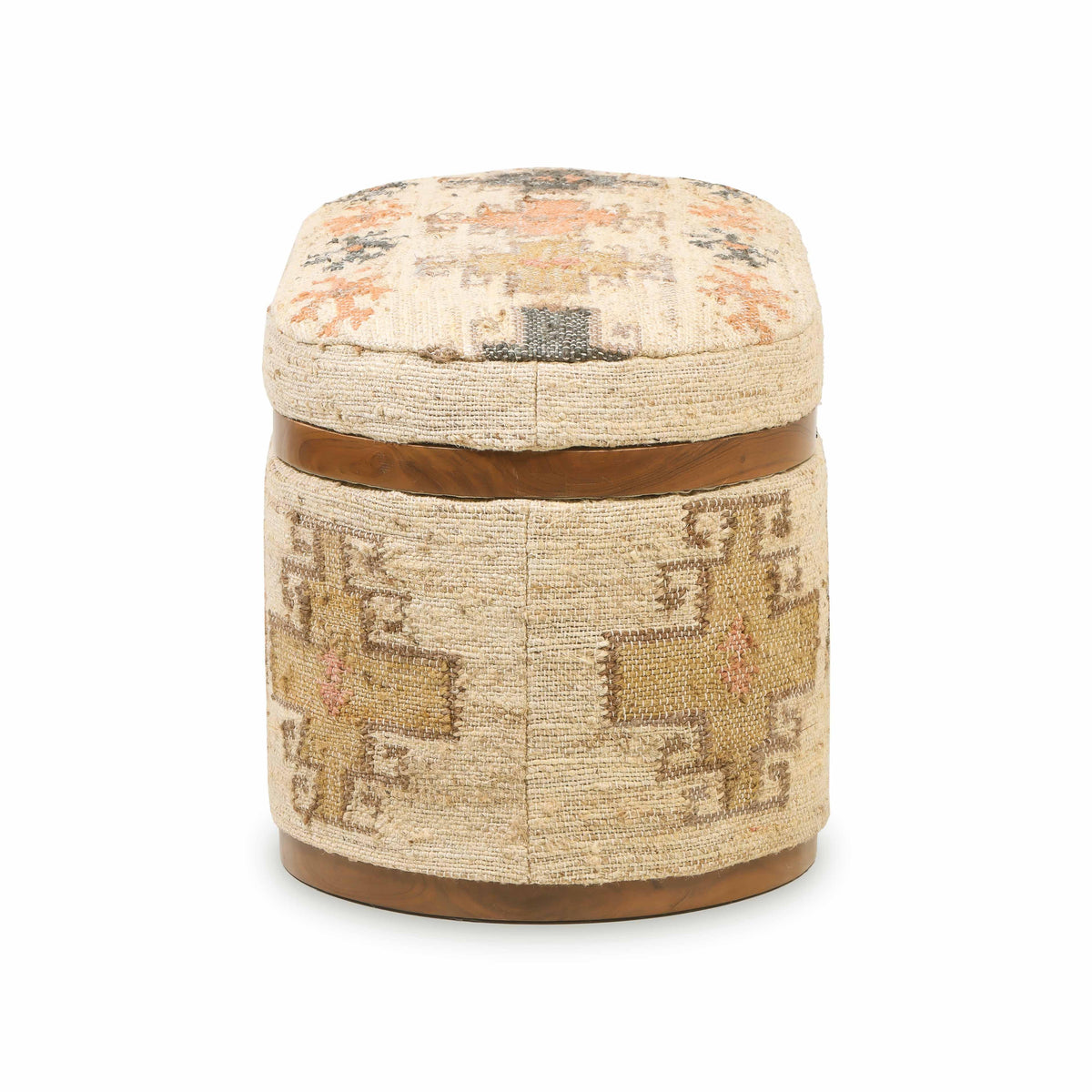 Olivier 41" Cotton Oval Storage Ottoman