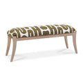 Arielle 48" Olive &amp; White Embroidered Bench