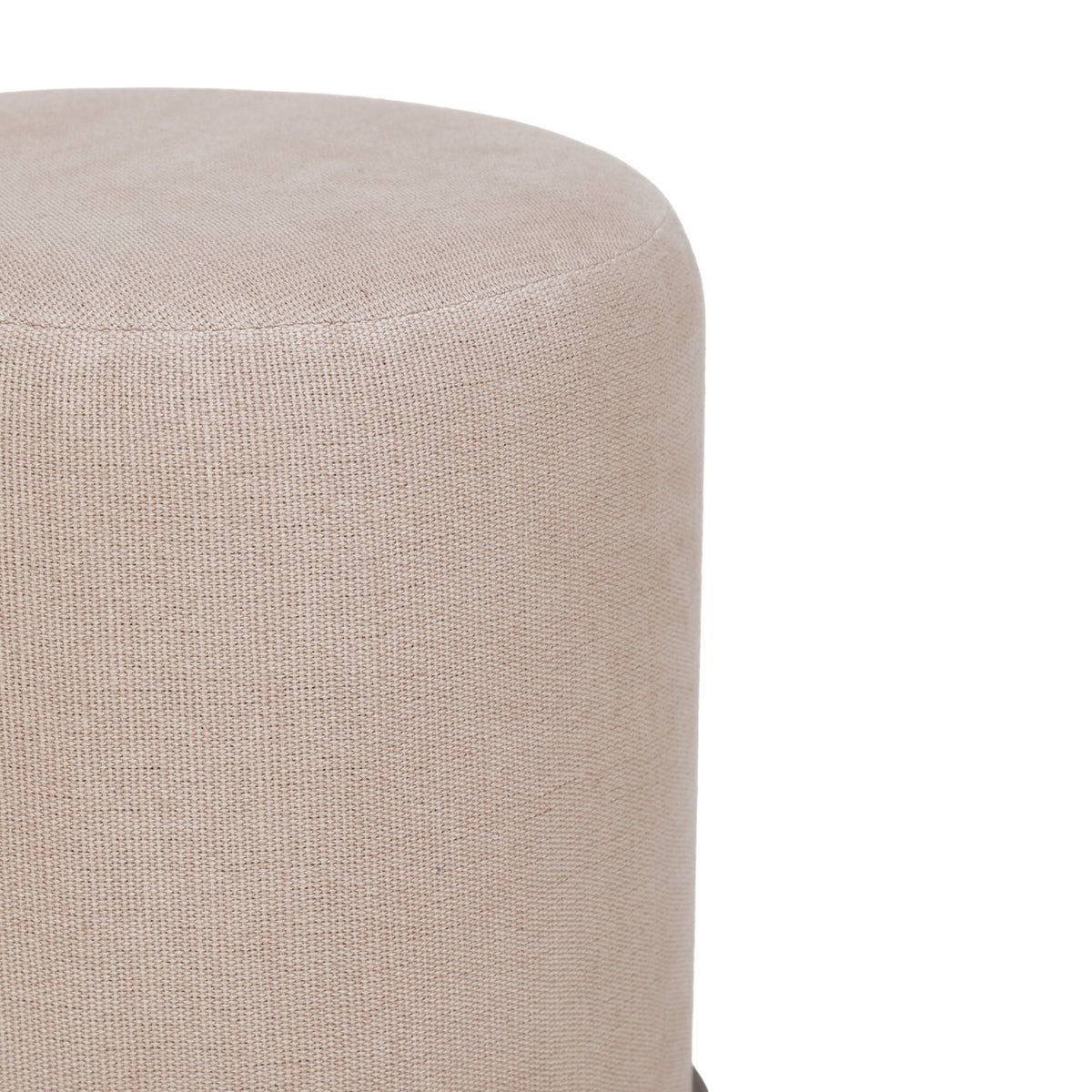 Como Burl and Saddle Brown Cotton Jute Contract-Grade Accent Stool