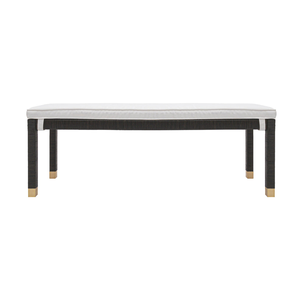 Amara 50" Woven Rattan Performance Fabric Bench