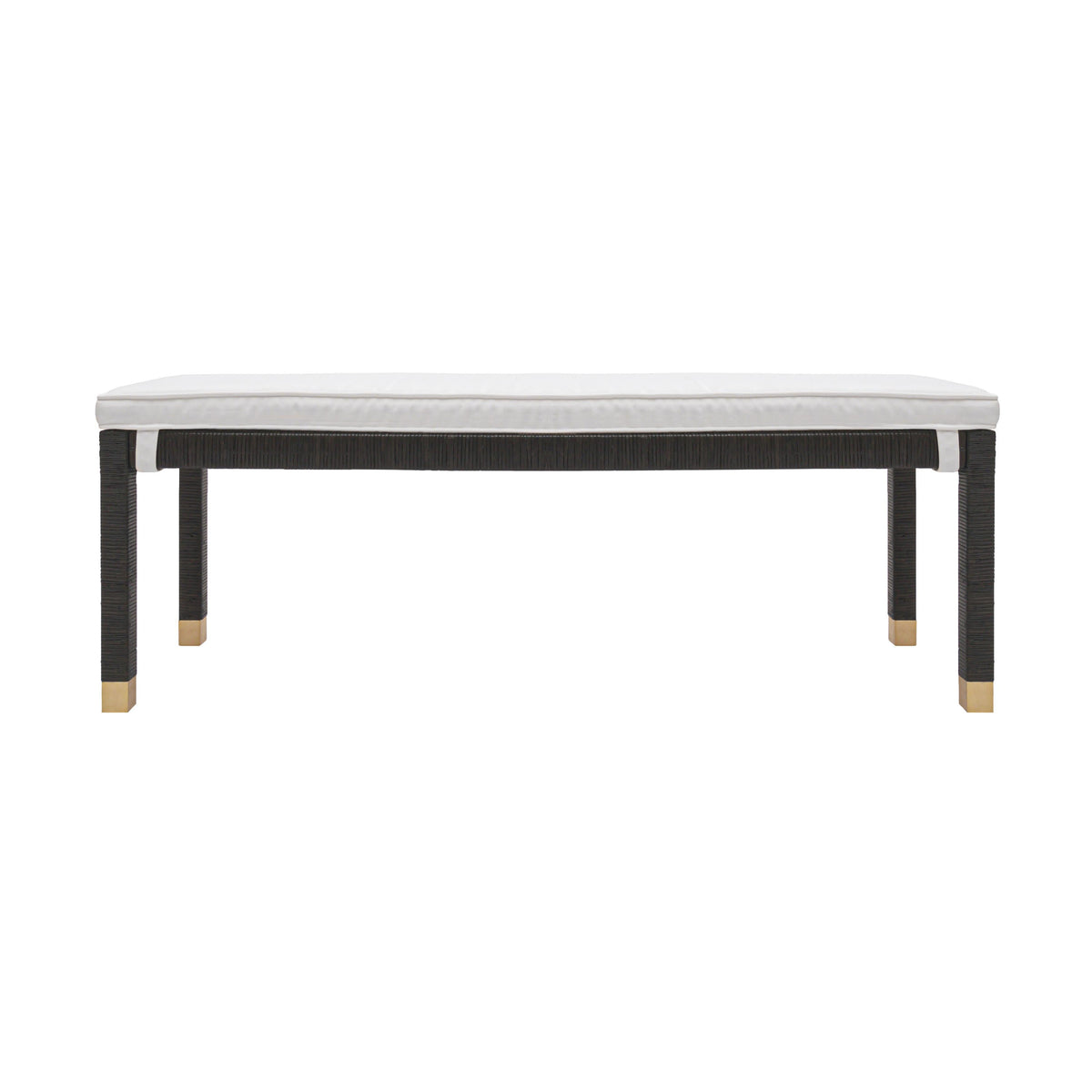 Amara 50" Woven Rattan Performance Fabric Bench