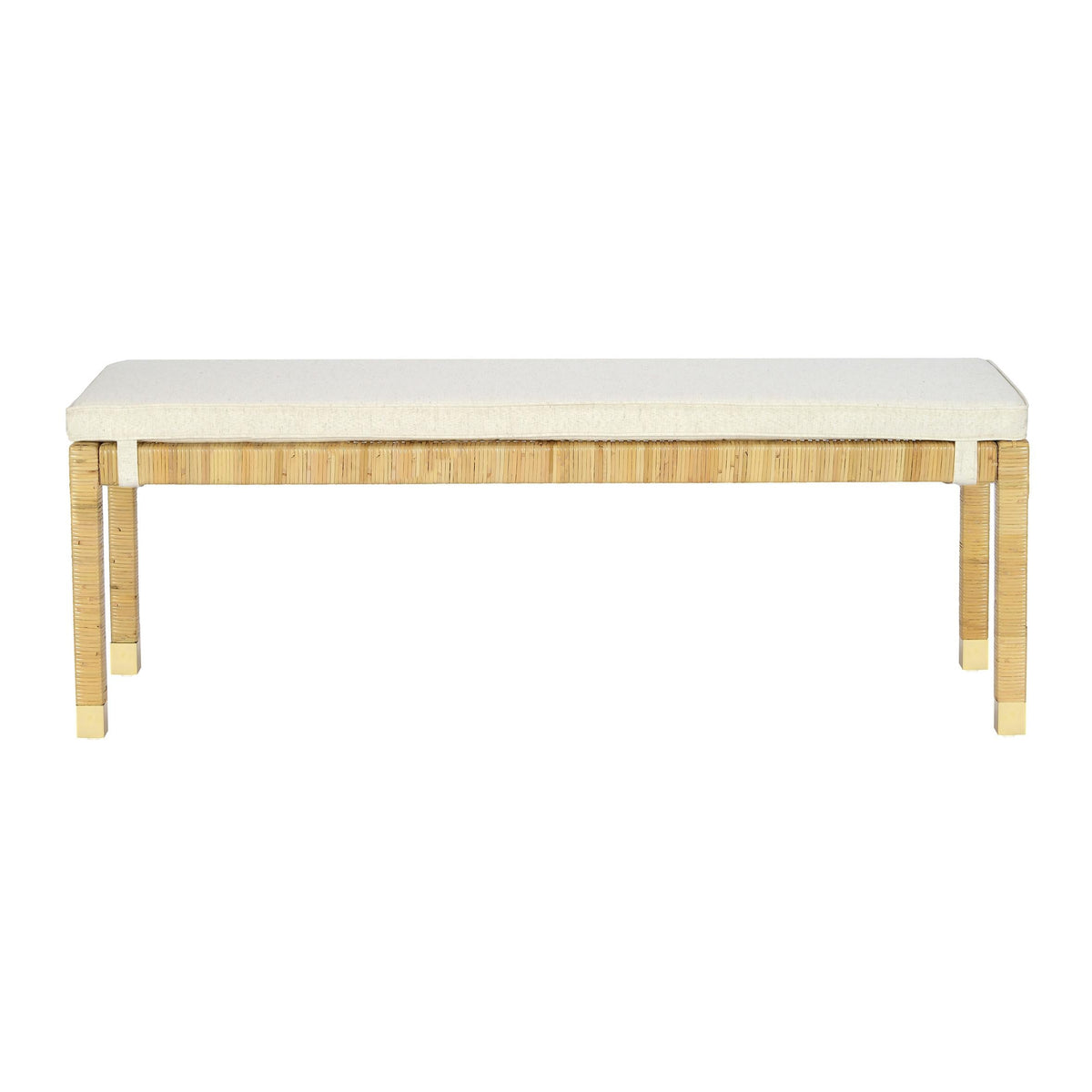 Amara Cream Contract-Grade Linen Bench