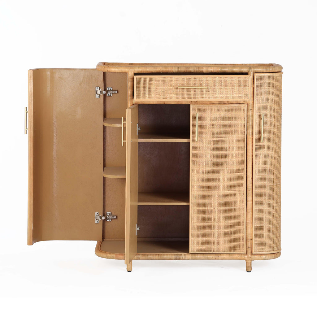 Tarot Natural Rattan Bar Cabinet