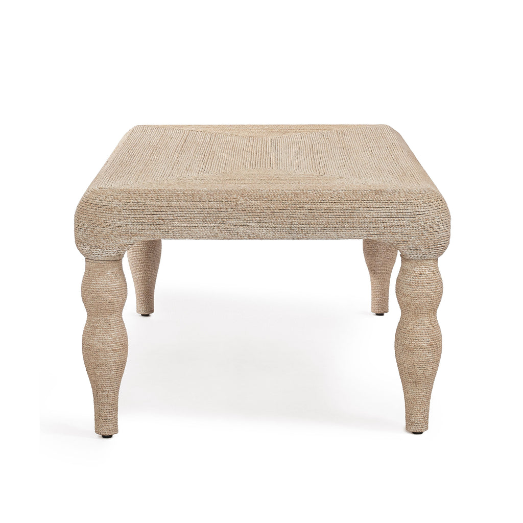 Vicky 49" Natural Woven Seagrass Rectangular Coffee Table