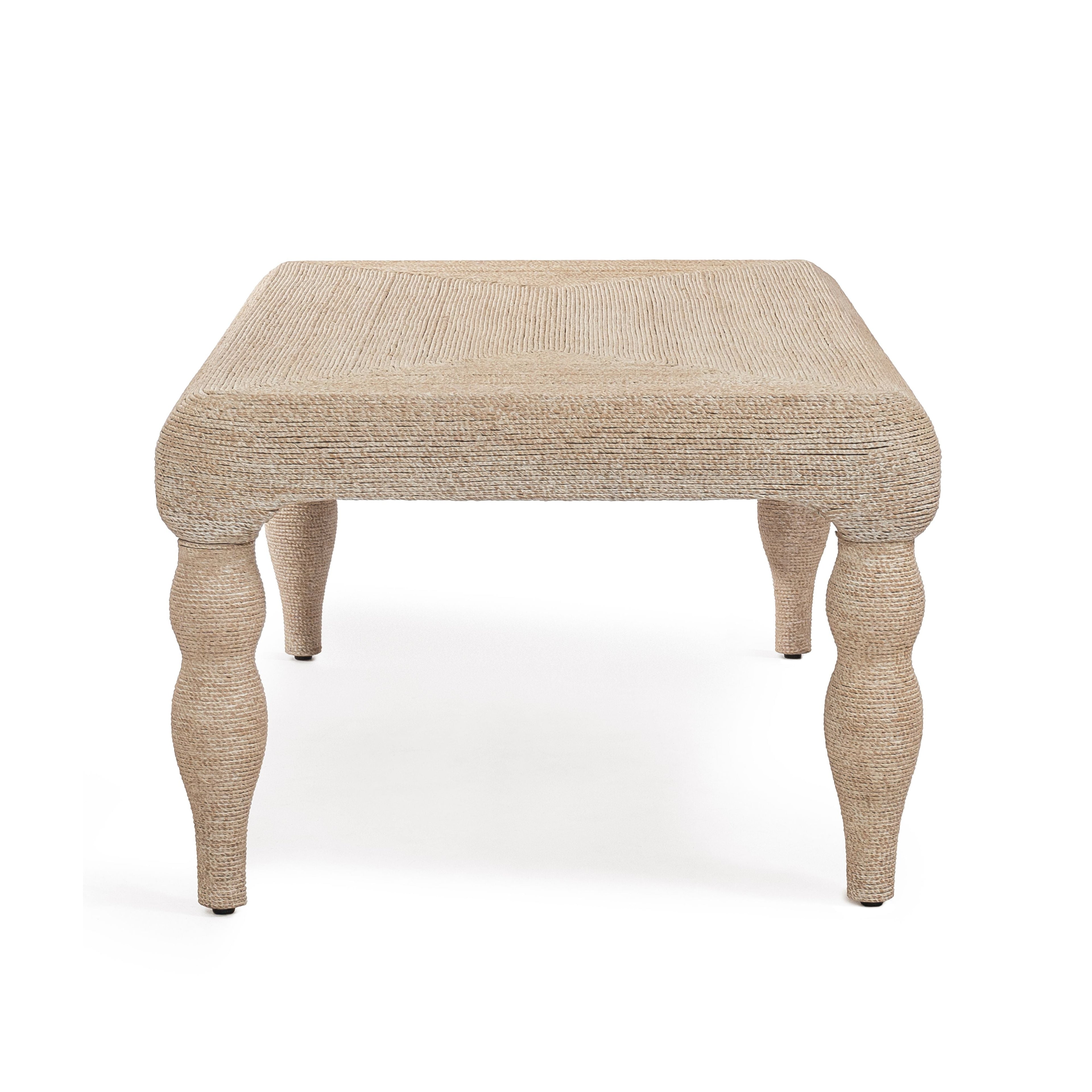 Vicky 49" Natural Woven Seagrass Rectangular Coffee Table
