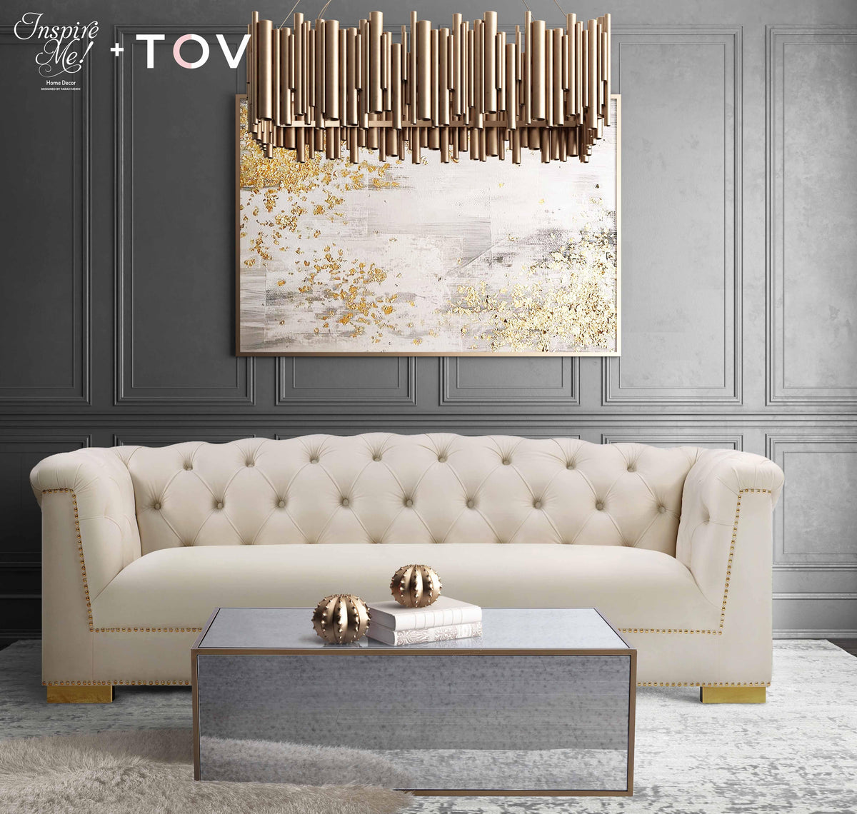 Lana Mirrored Coffee Table (43"-48")