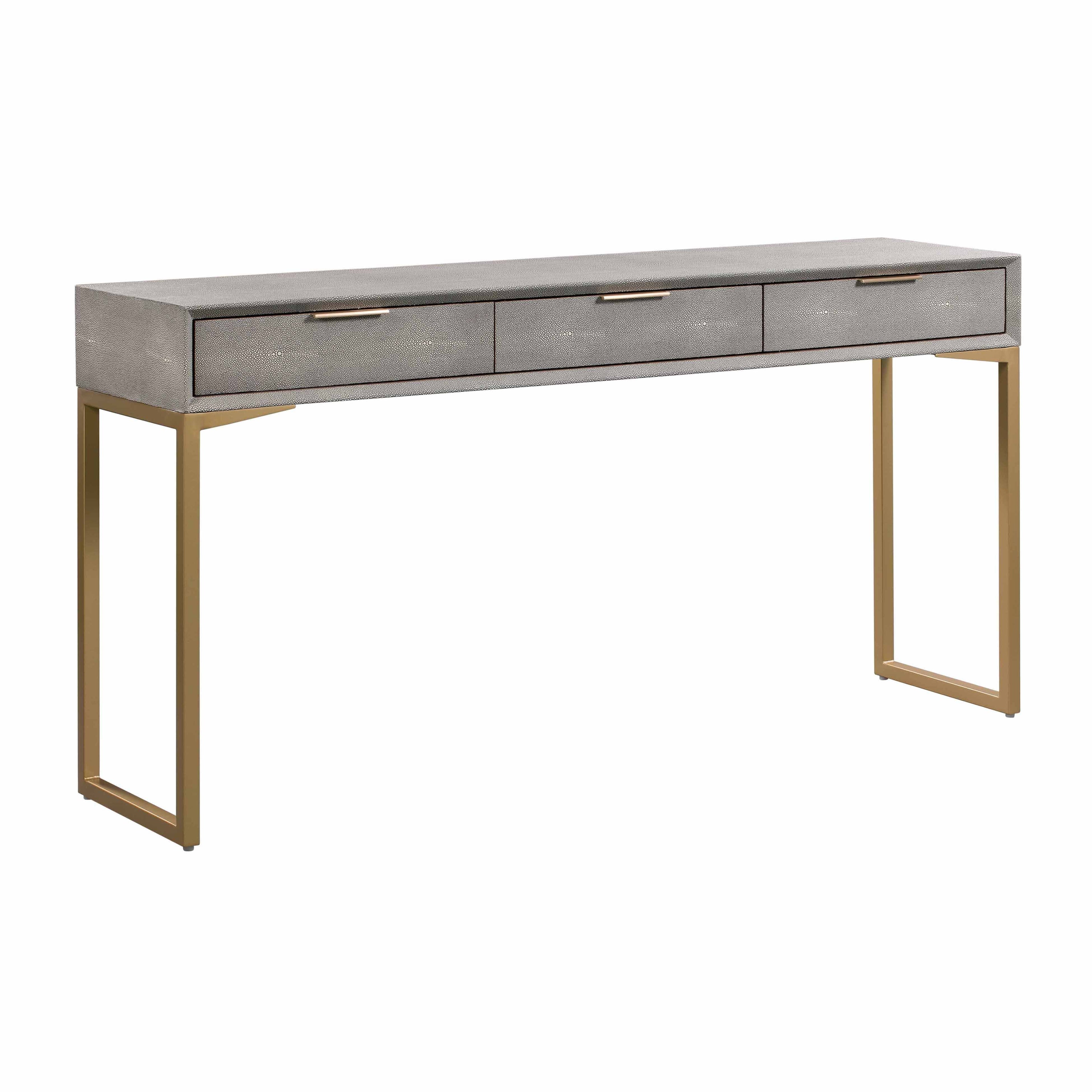 Pesce 59" Faux Shagreen 3-Drawer Console Table