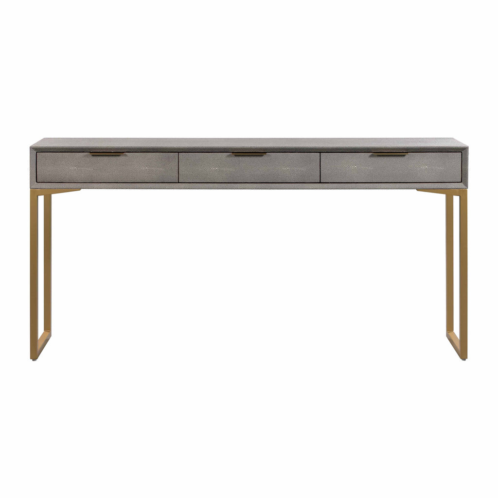 Pesce 59" Faux Shagreen 3-Drawer Console Table