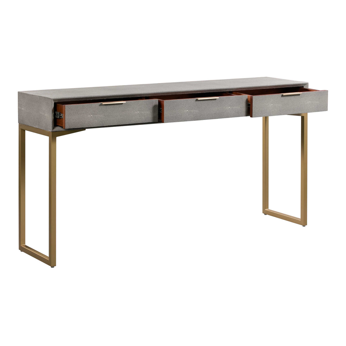 Pesce 59" Faux Shagreen 3-Drawer Console Table