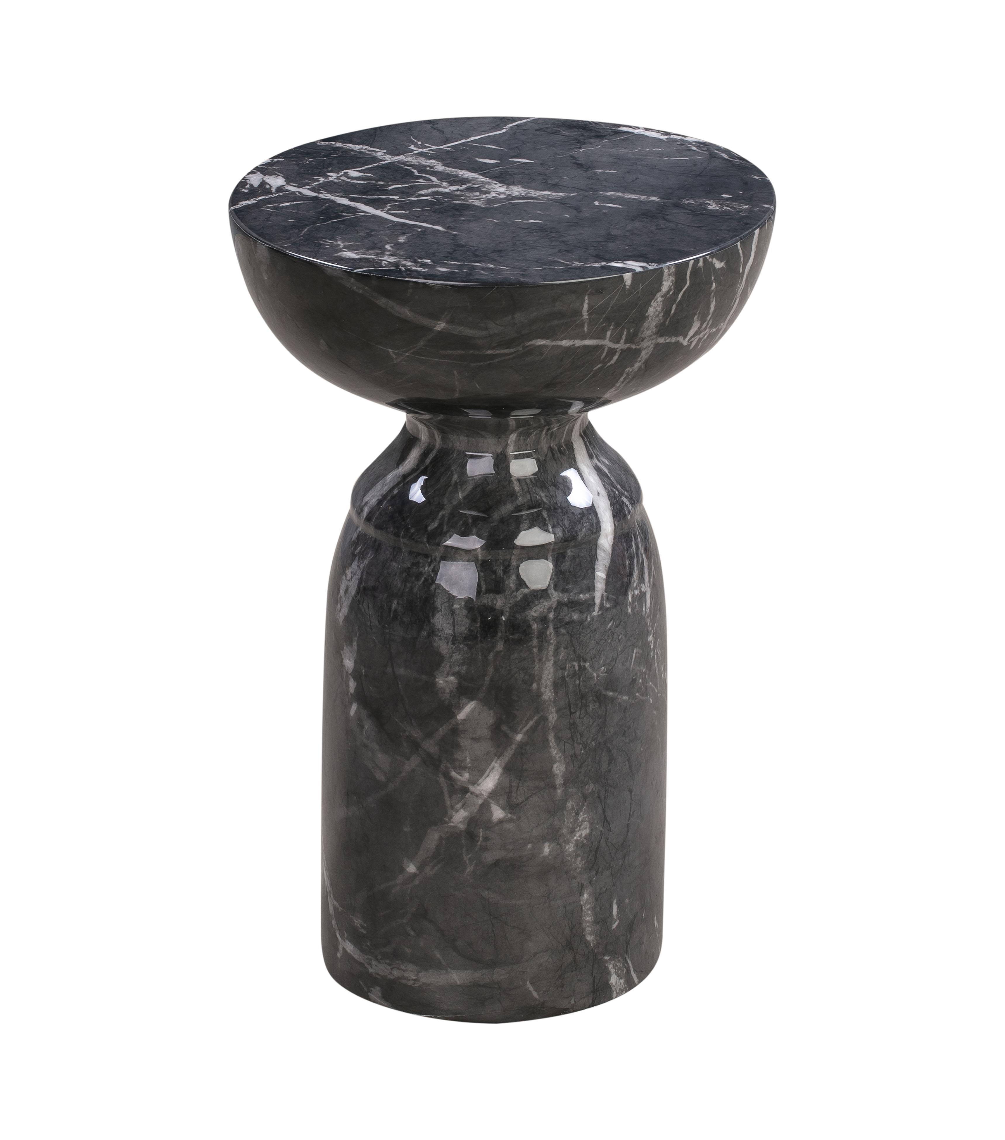 Rue Faux Marble Indoor / Outdoor Round Side Table