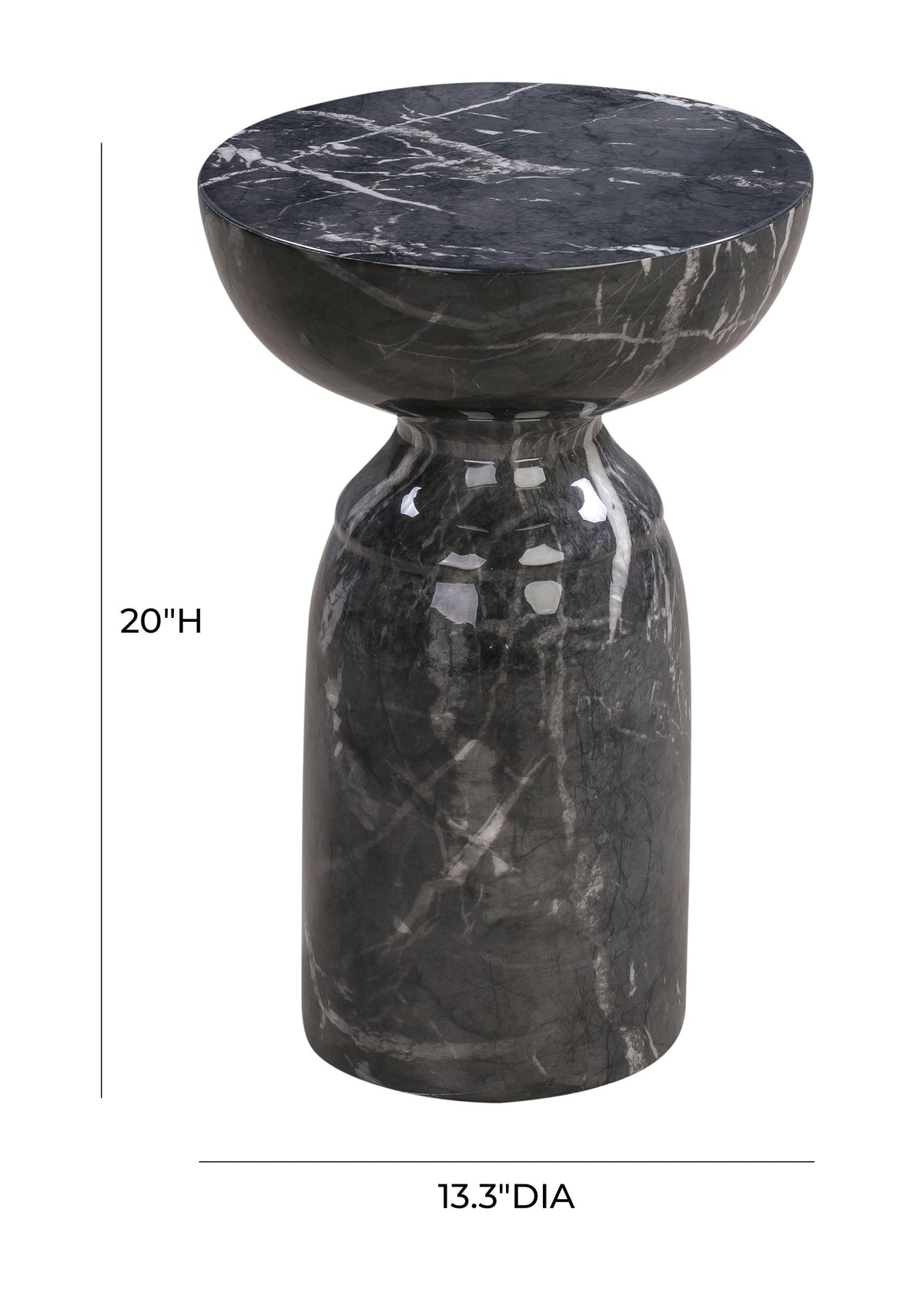 Rue Faux Marble Indoor / Outdoor Round Side Table