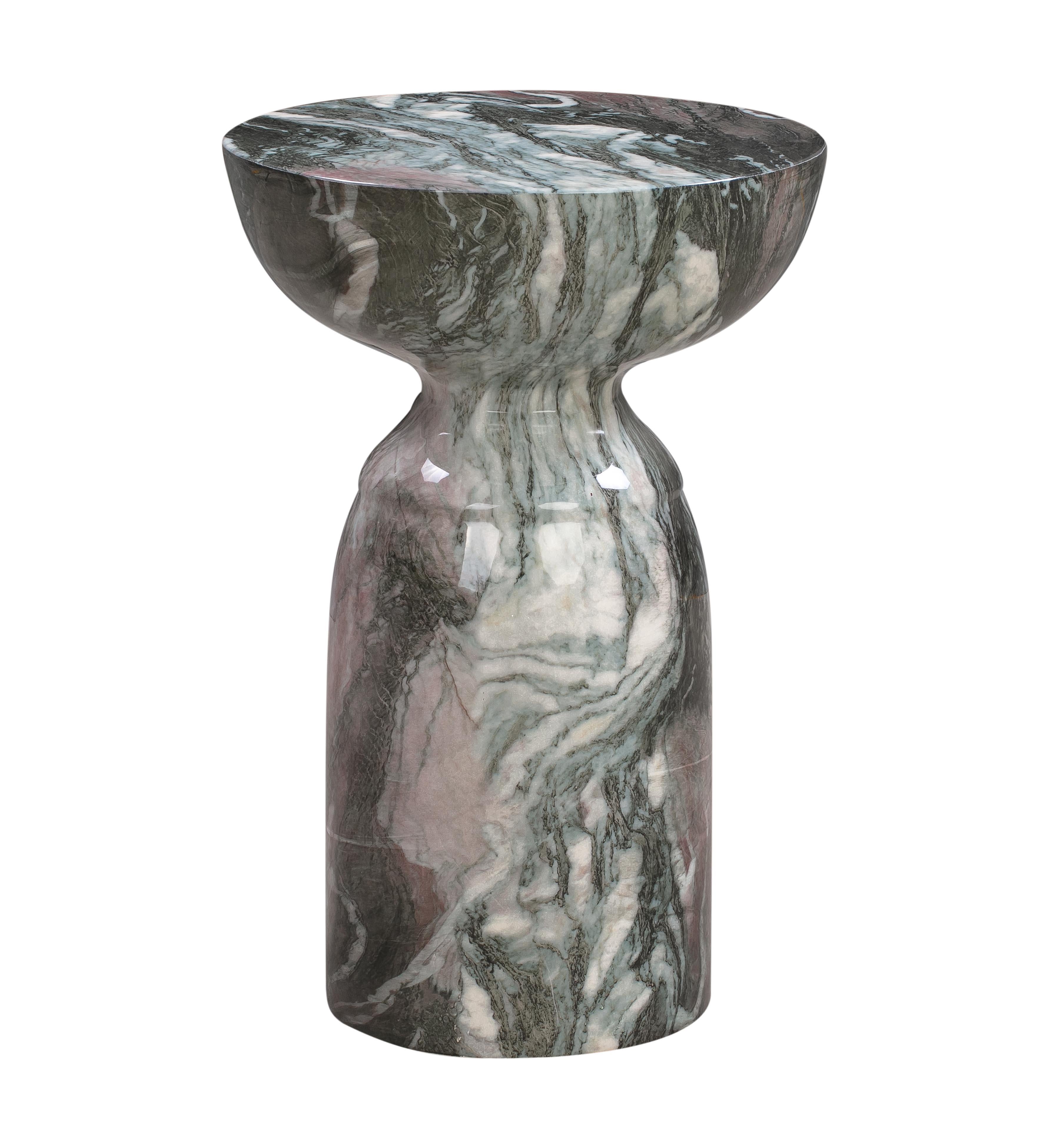 Rue Faux Marble Indoor / Outdoor Round Side Table