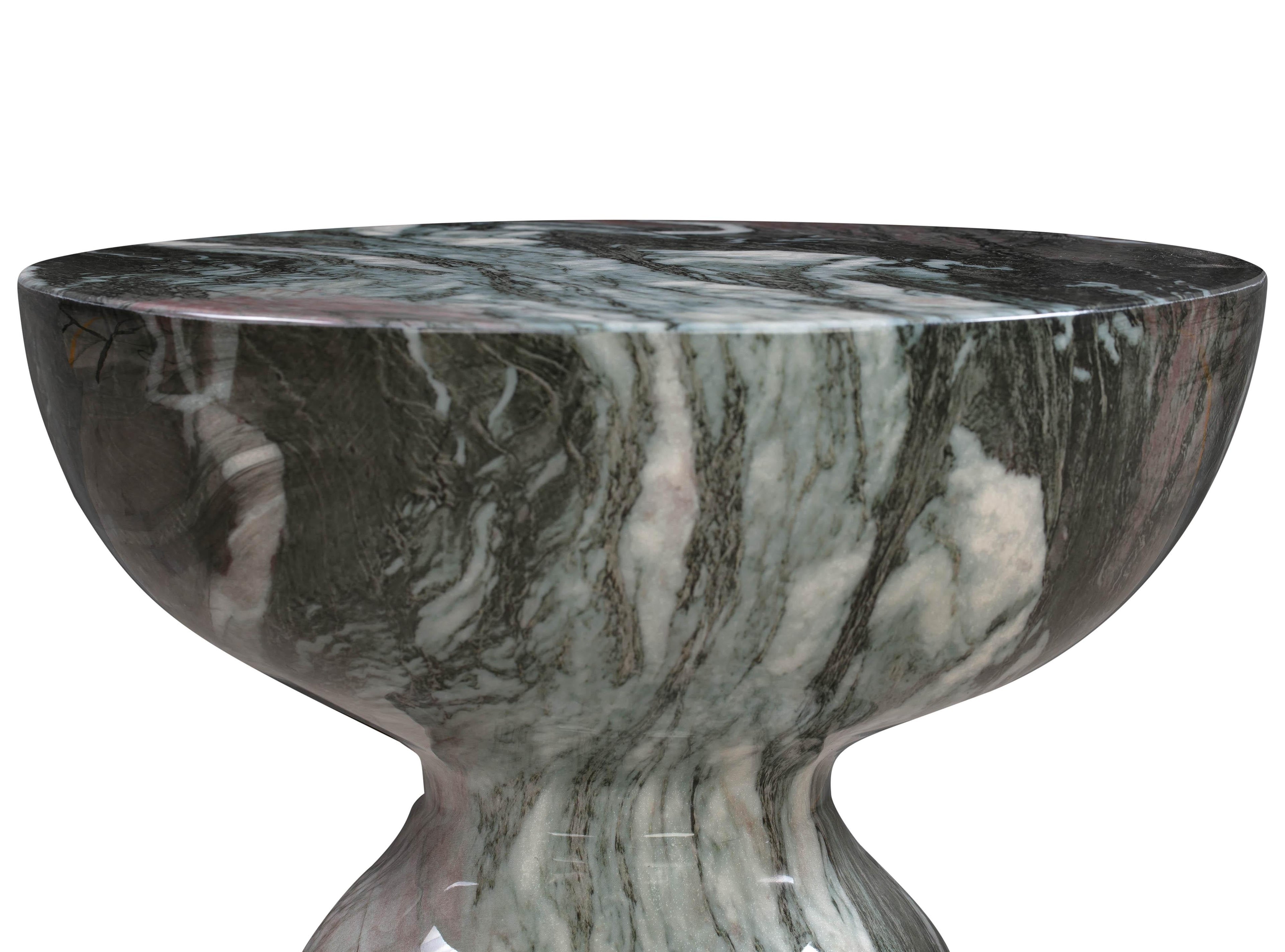 Rue Faux Marble Indoor / Outdoor Round Side Table
