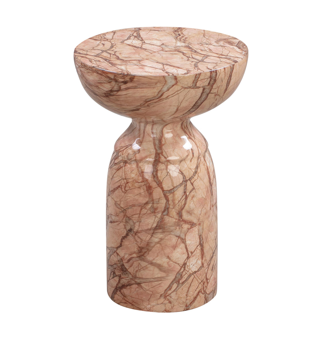 Rue Faux Marble Indoor / Outdoor Round Side Table — Sunset null