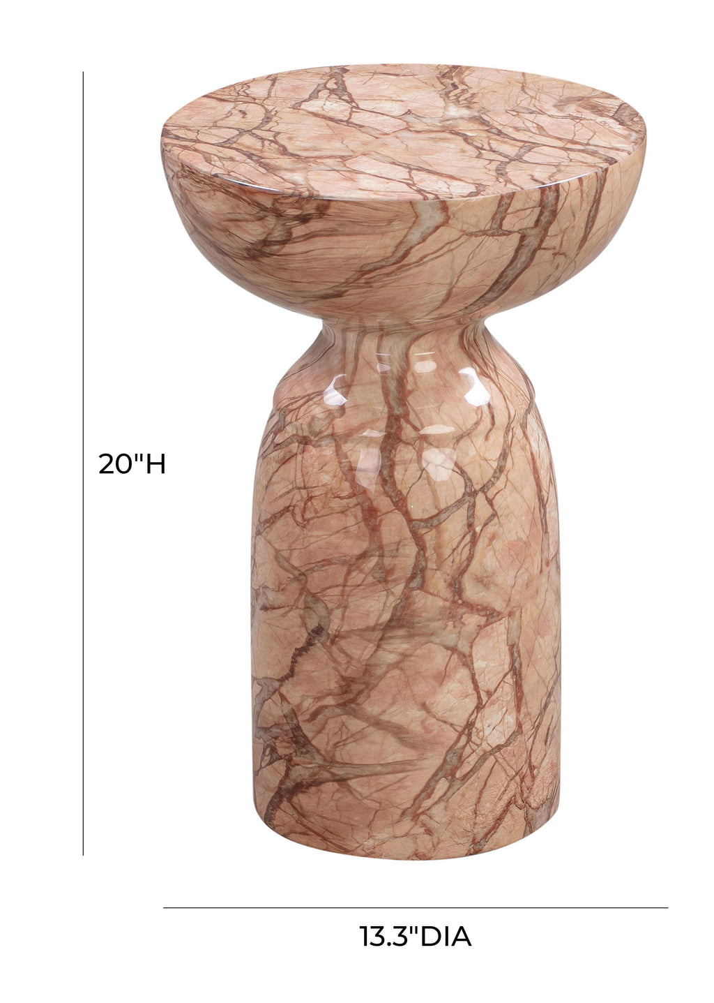 Rue Faux Marble Indoor / Outdoor Round Side Table