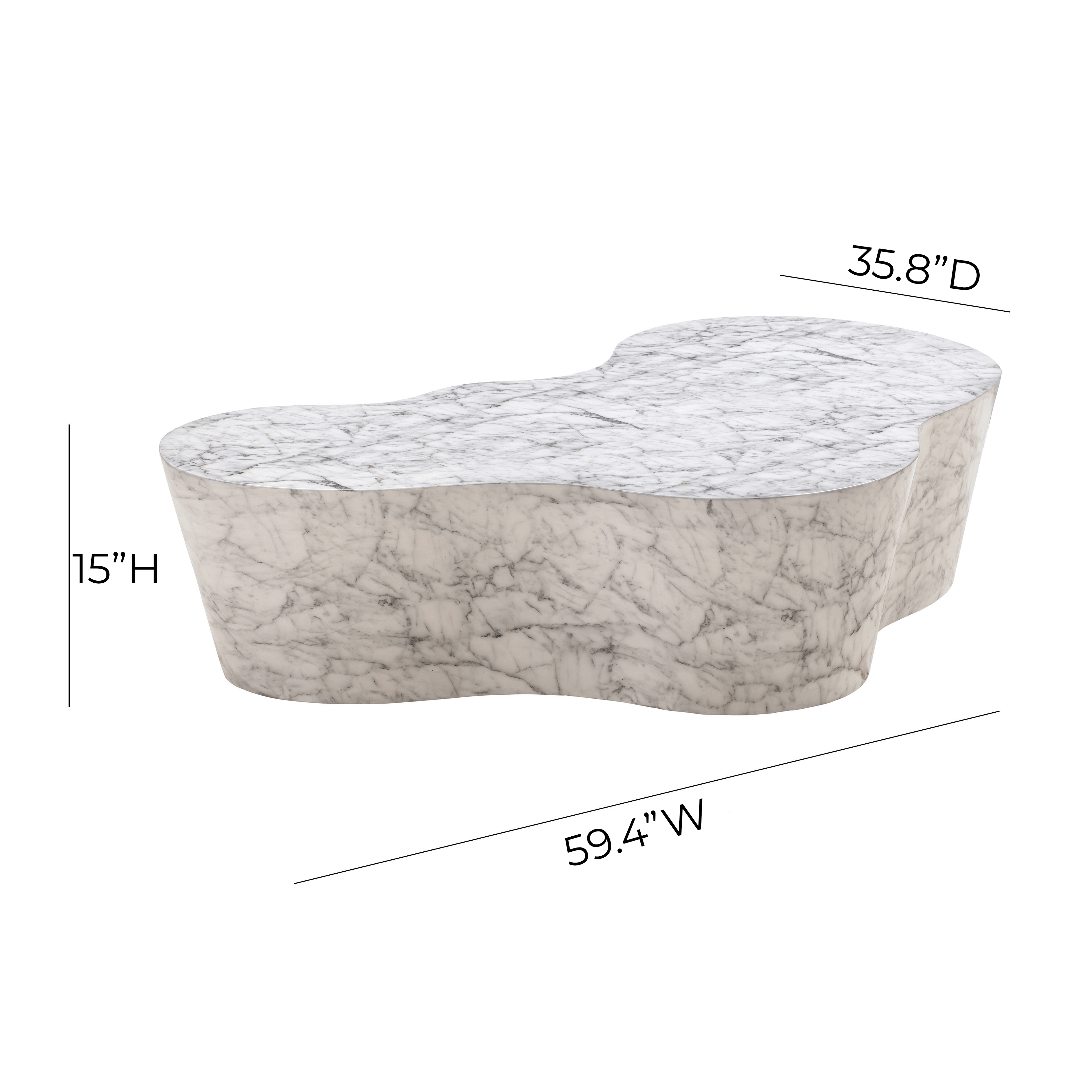 Slab 59" Concrete Indoor/Outdoor Coffee Table