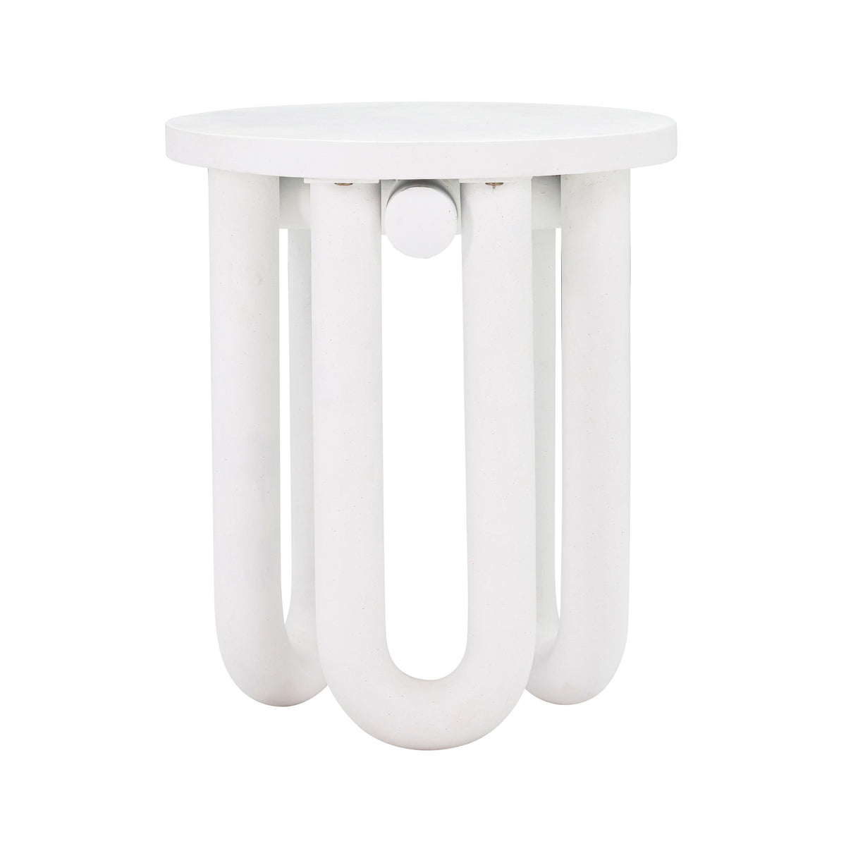 Tildy White Concrete Indoor / Outdoor Round Side Table