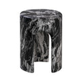 Marisol Black Faux Marble Side Table