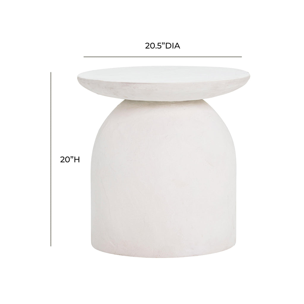 Aloe White Indoor/Outdoor Concrete Side Table