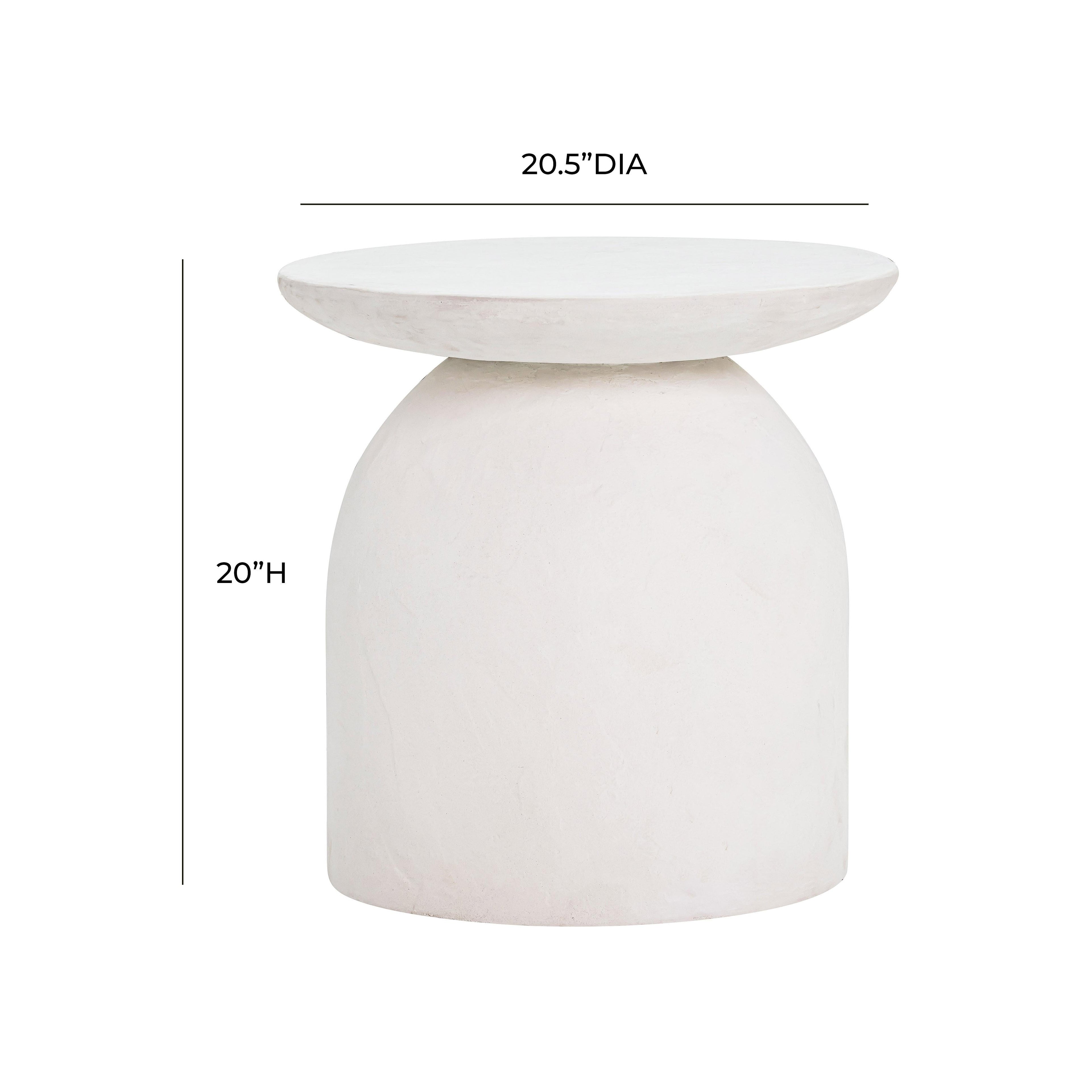 Aloe White Indoor/Outdoor Concrete Side Table