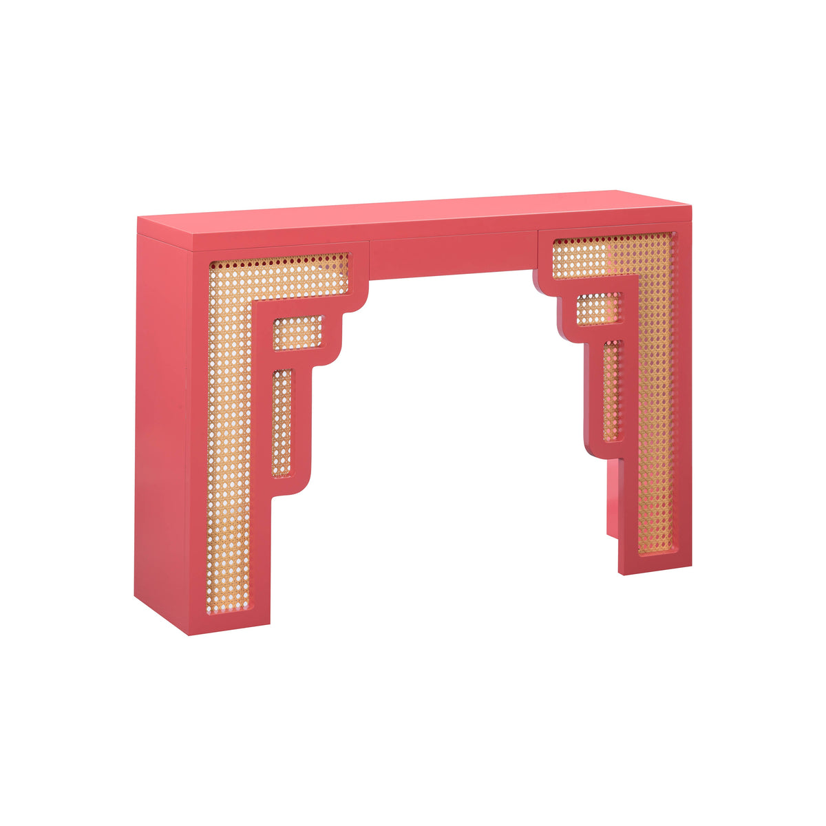 Suzie 45" Rattan Console Table — Pink null