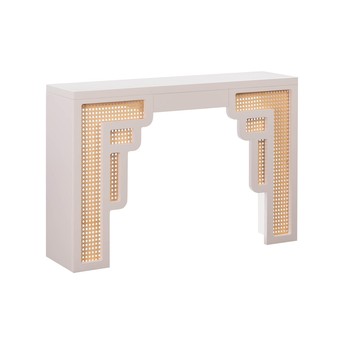 Suzie 45" Rattan Console Table — Cream null