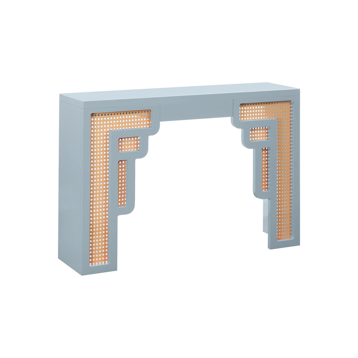 Suzie 45" Rattan Console Table — Blue null