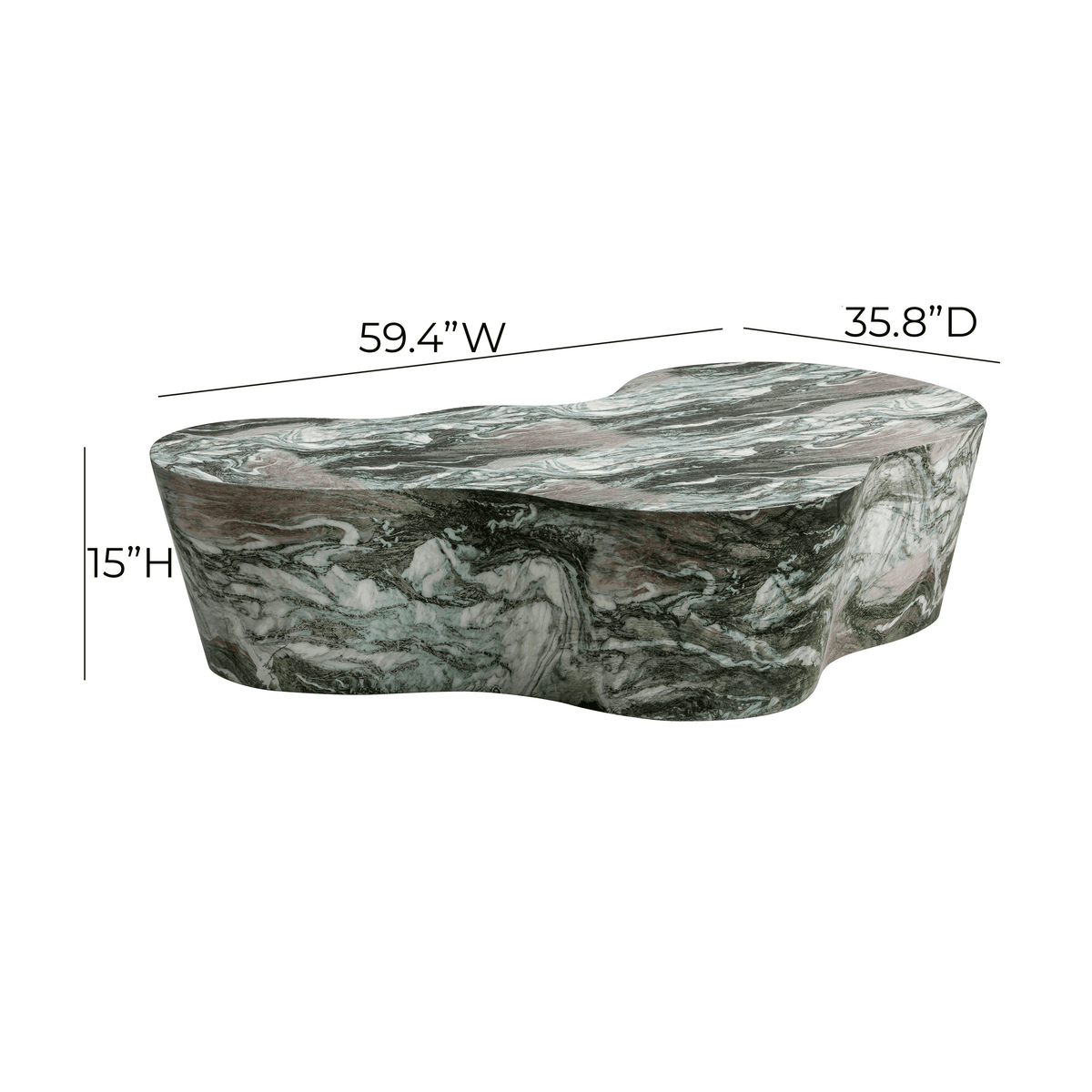 Slab 59" Concrete Indoor/Outdoor Coffee Table