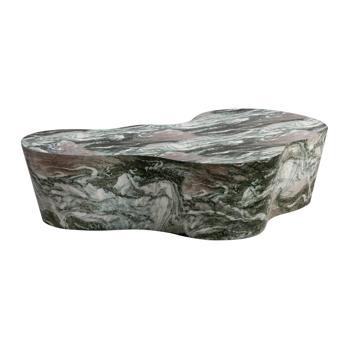 Slab 59" Concrete Indoor/Outdoor Coffee Table — Blush,Grey Marble null