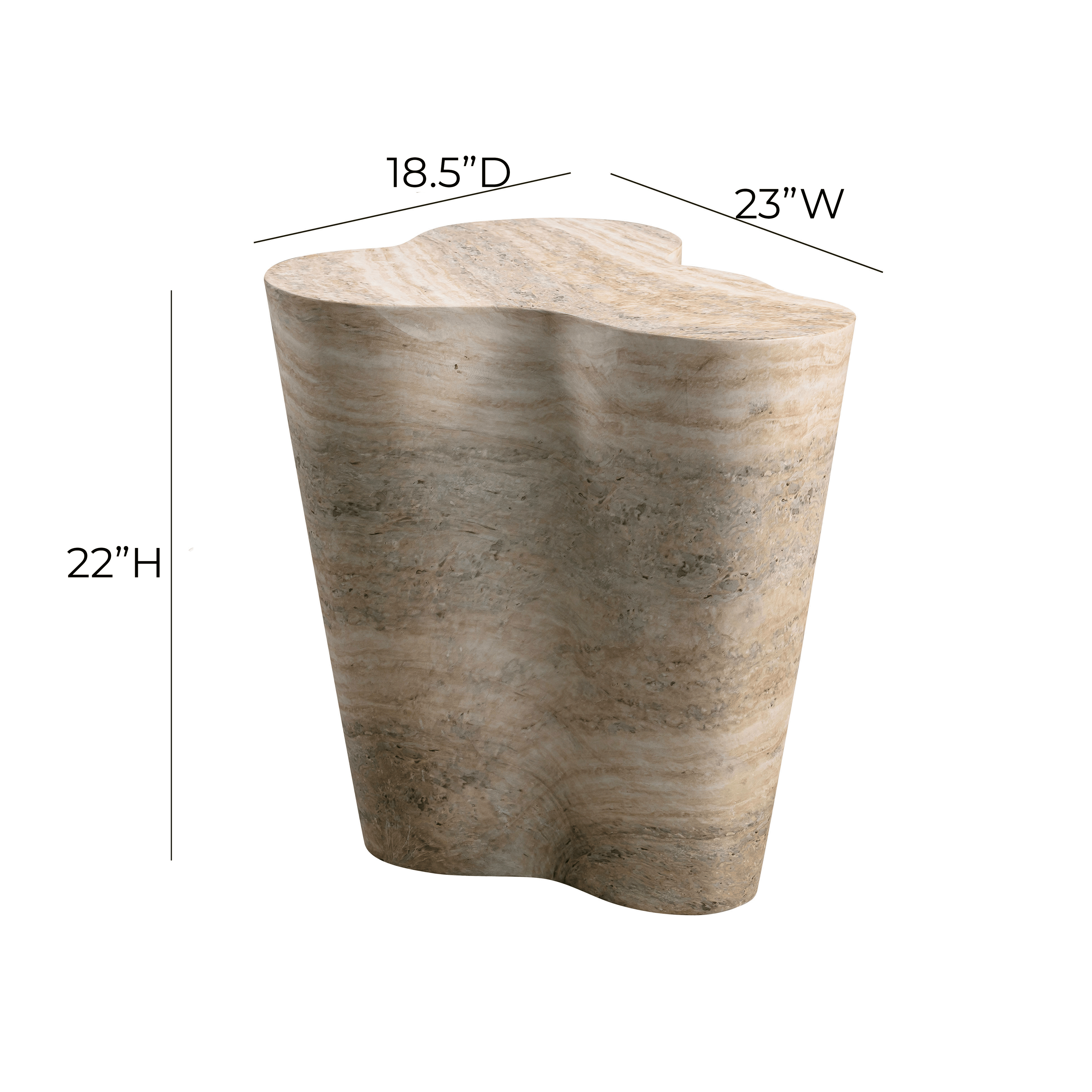 Slab Concrete Indoor/Outdoor Side Table (18"-22")