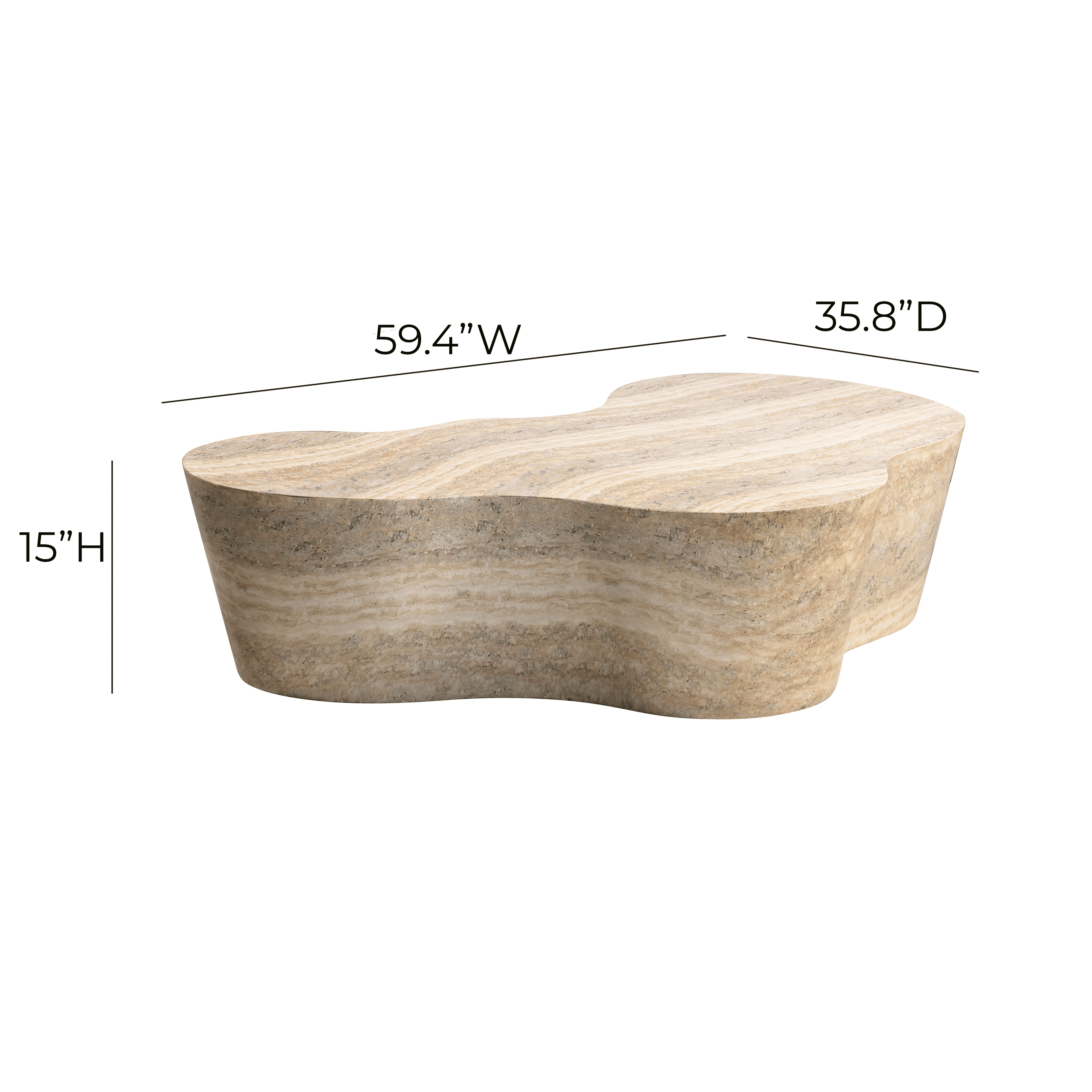 Slab 59" Concrete Indoor/Outdoor Coffee Table