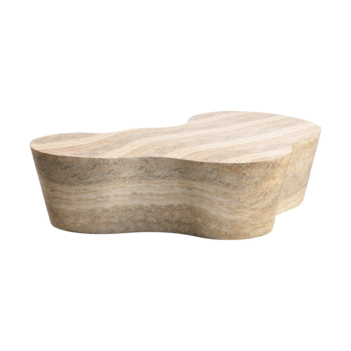 Slab 59" Concrete Indoor/Outdoor Coffee Table — Travertine null