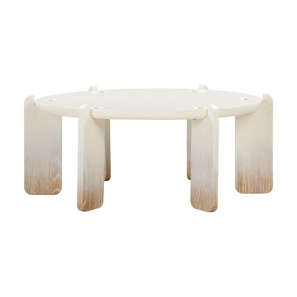 Gloria 35" Cream Oak Round Coffee Table