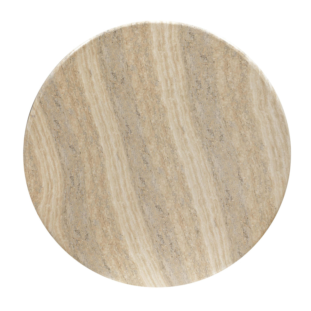 Patrizia 36" Faux Travertine Concrete Indoor / Outdoor Round Coffee Table