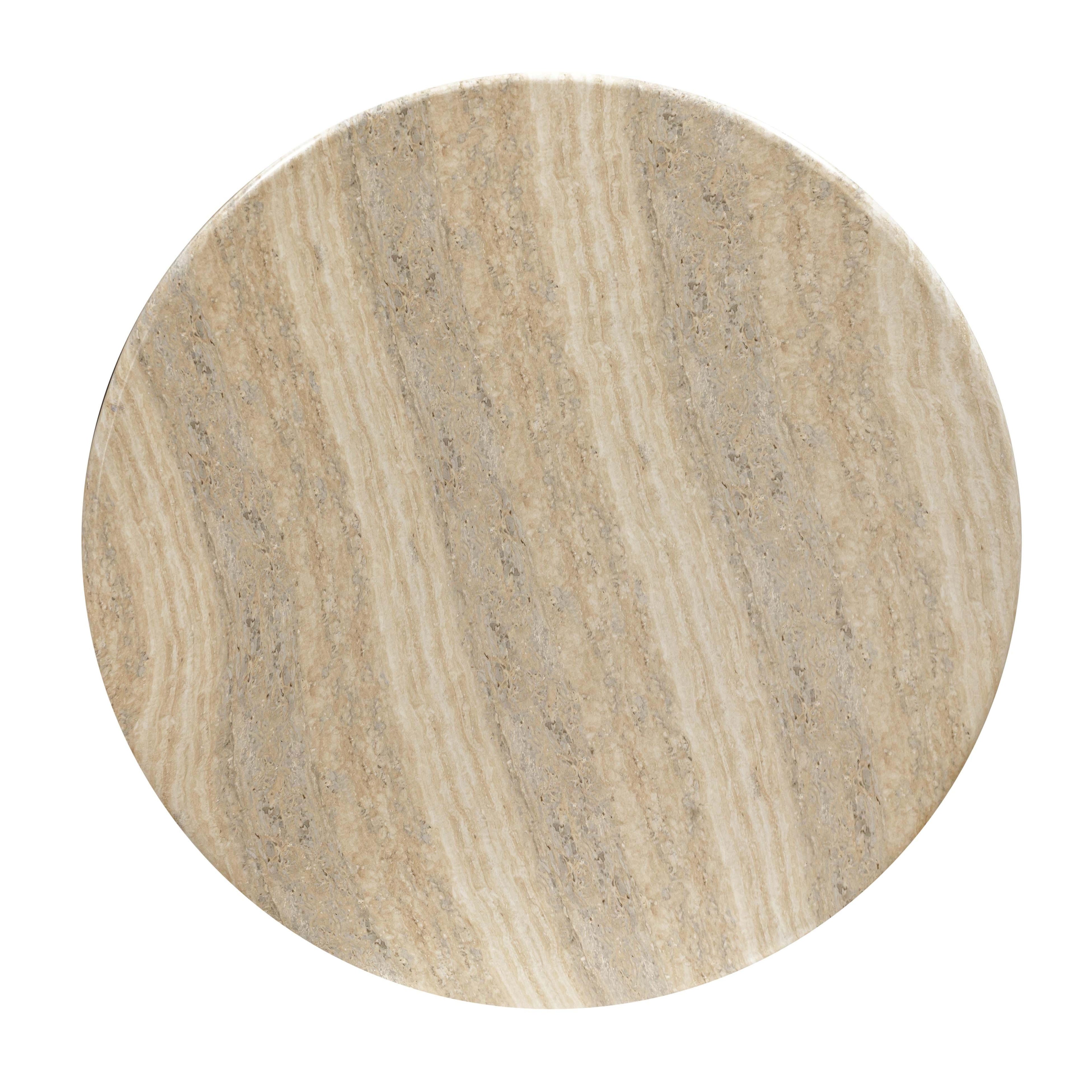 Patrizia 36" Faux Travertine Concrete Indoor / Outdoor Round Coffee Table