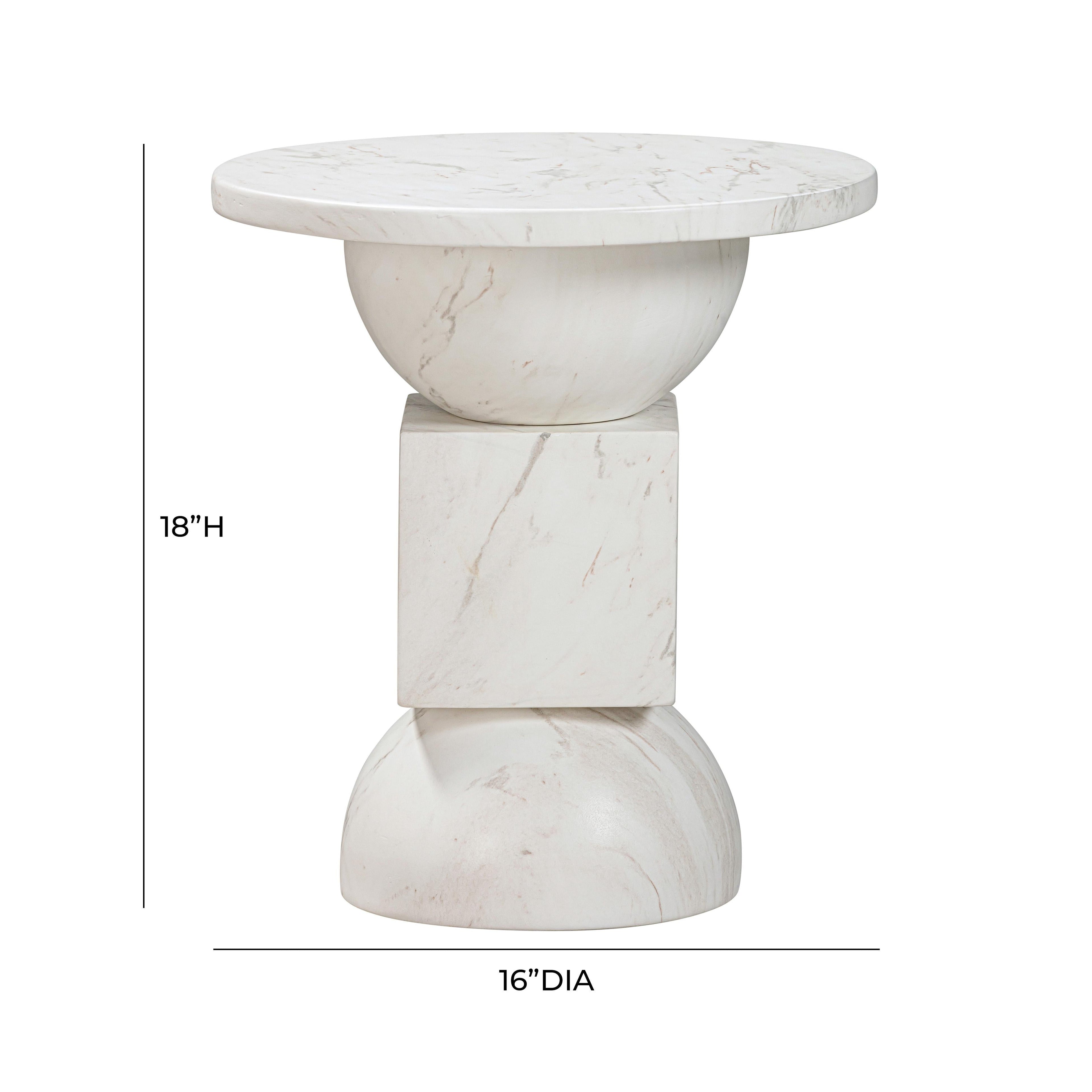 Chip Faux Marble Indoor/Outdoor Side Table