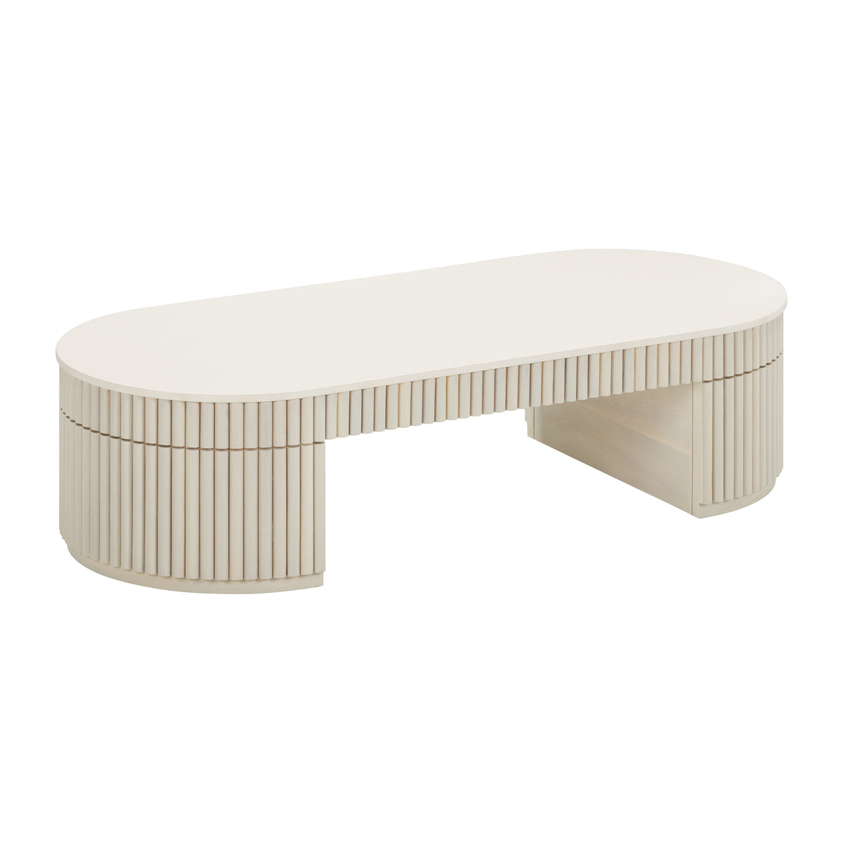 Bella 48" Cream Oval Coffee Table