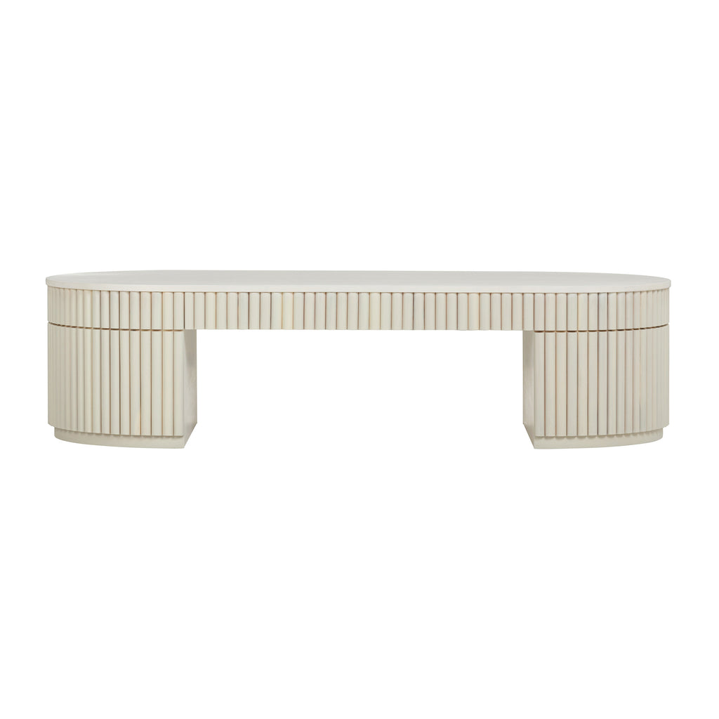 Bella 48" Cream Oval Coffee Table
