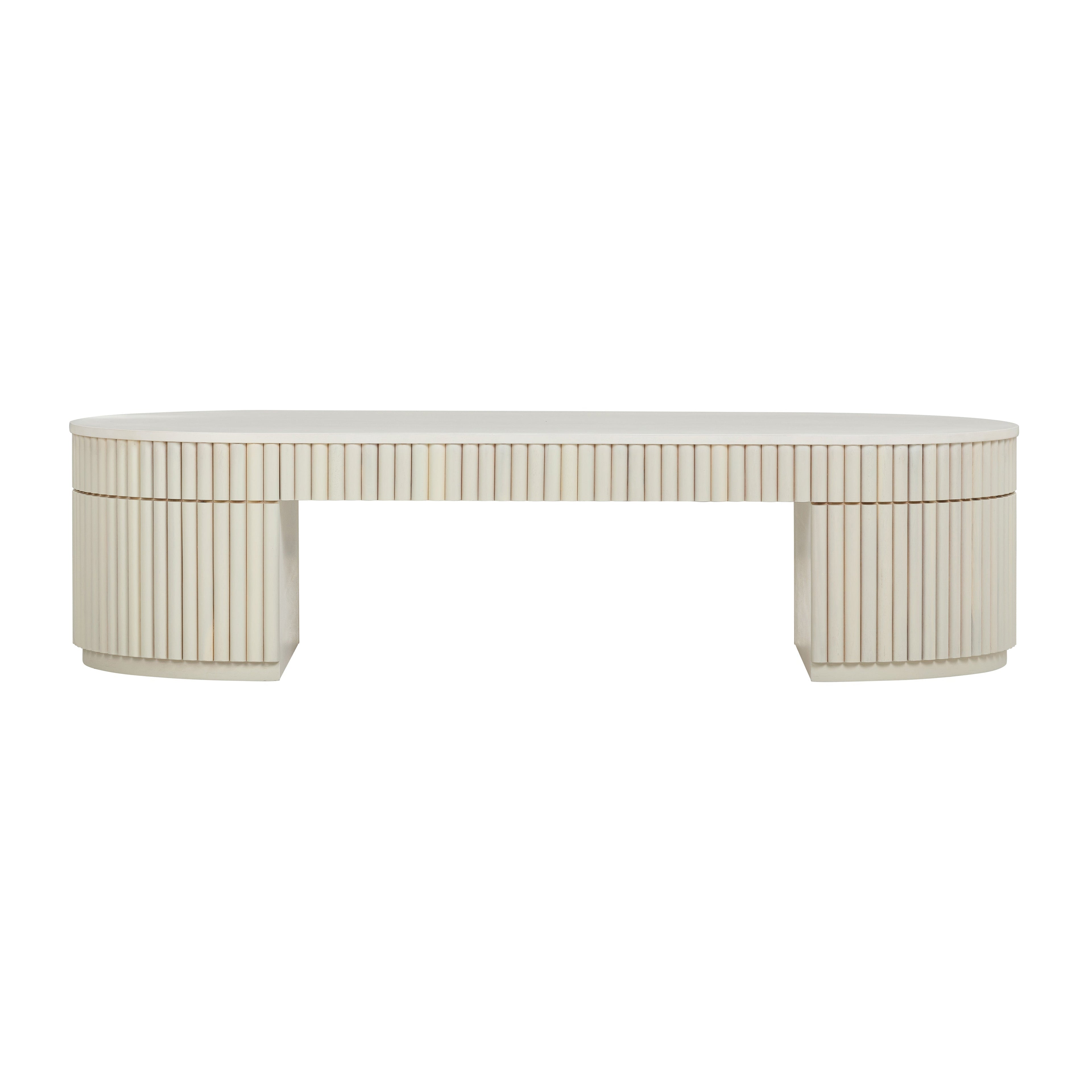 Bella 48" Cream Oval Coffee Table