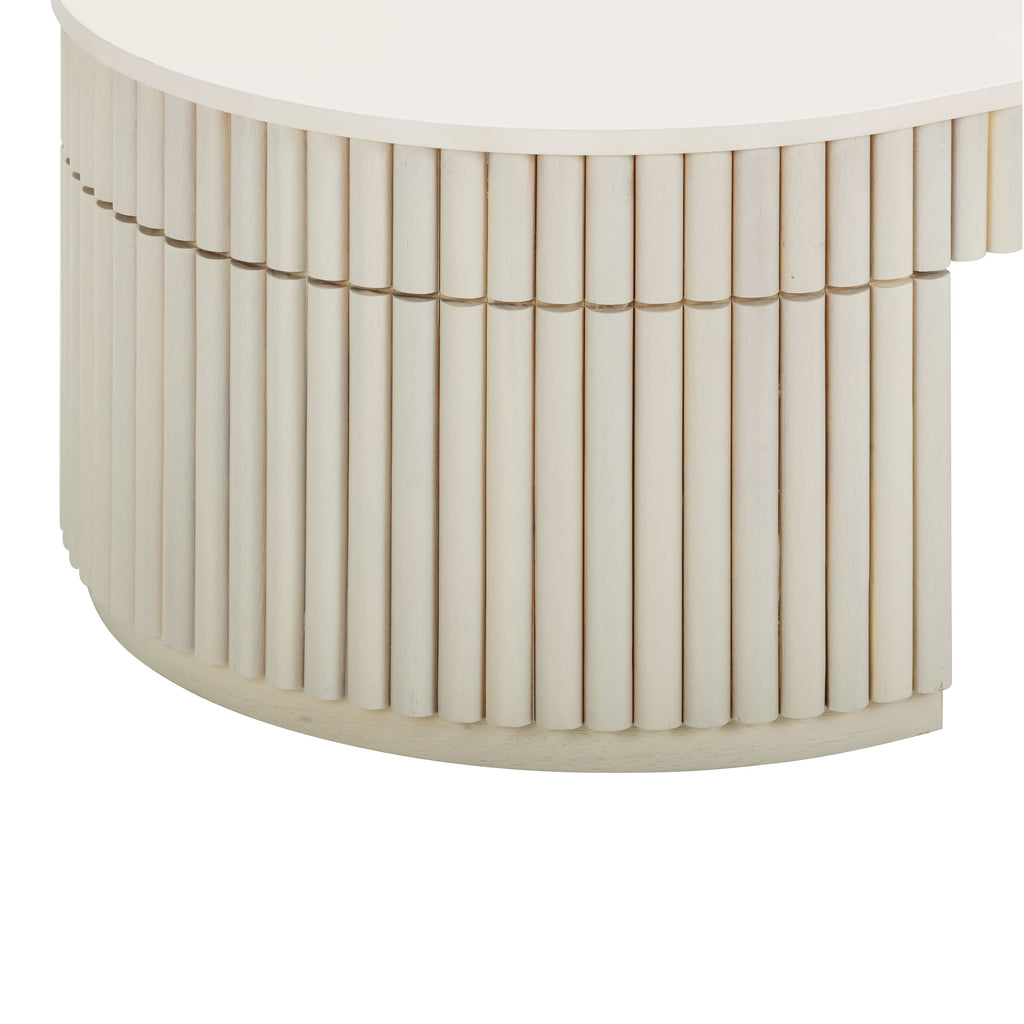 Bella 48" Cream Oval Coffee Table