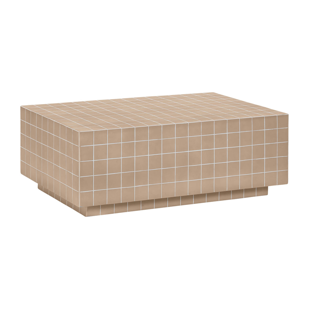 Mixie 39" Tile Indoor/Outdoor Coffee Table — Taupe null