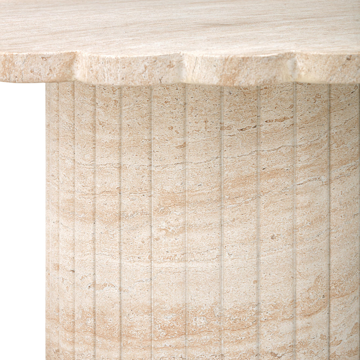 Blossom 36" Washed Faux Travertine Finish Indoor/Outdoor Round Coffee Table