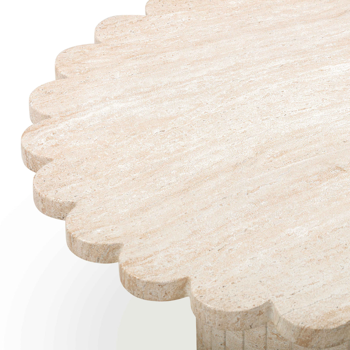 Blossom 36" Washed Faux Travertine Finish Indoor/Outdoor Round Coffee Table